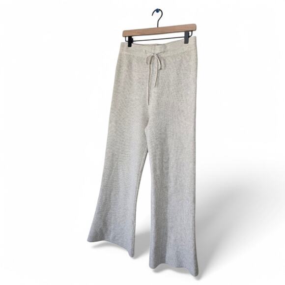 World Market Lounge Knit Wide Leg High Waist Pants Stretch Size S/M Cream - Picture 1 of 8
